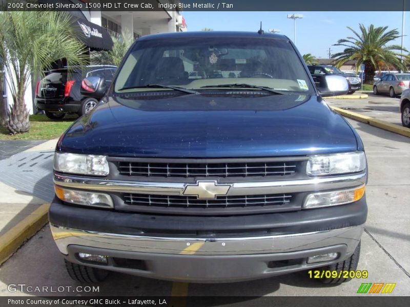 Indigo Blue Metallic / Tan 2002 Chevrolet Silverado 1500 HD LT Crew Cab
