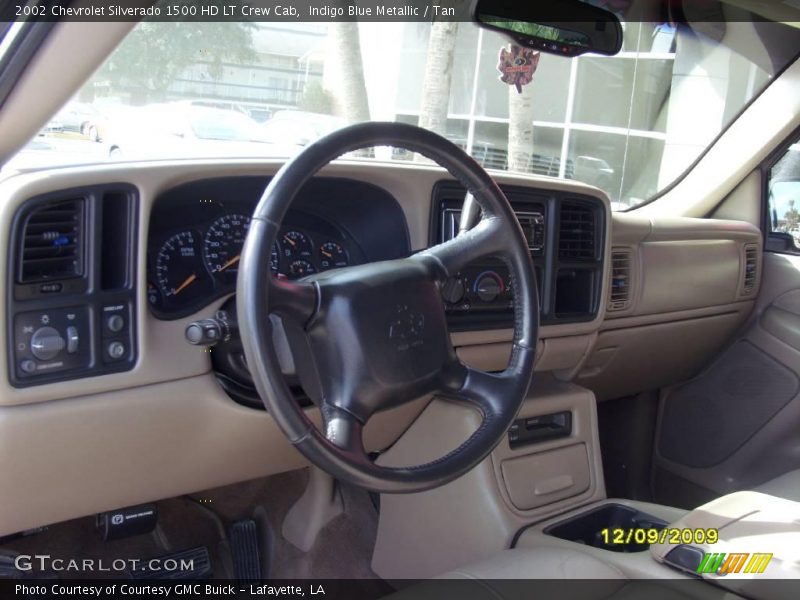 Indigo Blue Metallic / Tan 2002 Chevrolet Silverado 1500 HD LT Crew Cab