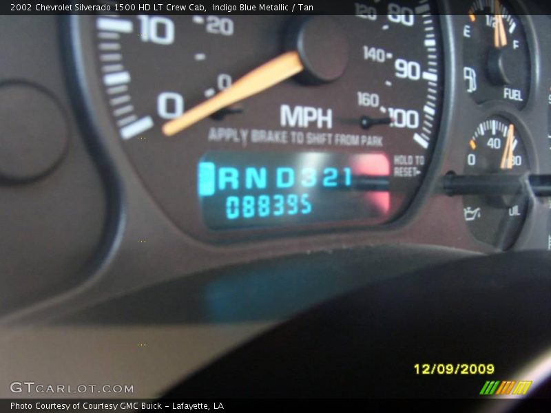 Indigo Blue Metallic / Tan 2002 Chevrolet Silverado 1500 HD LT Crew Cab