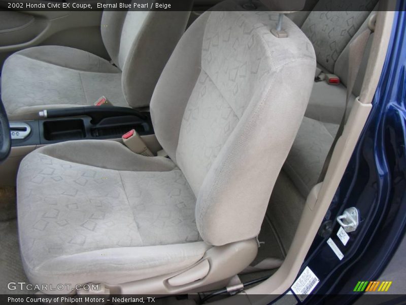 Eternal Blue Pearl / Beige 2002 Honda Civic EX Coupe