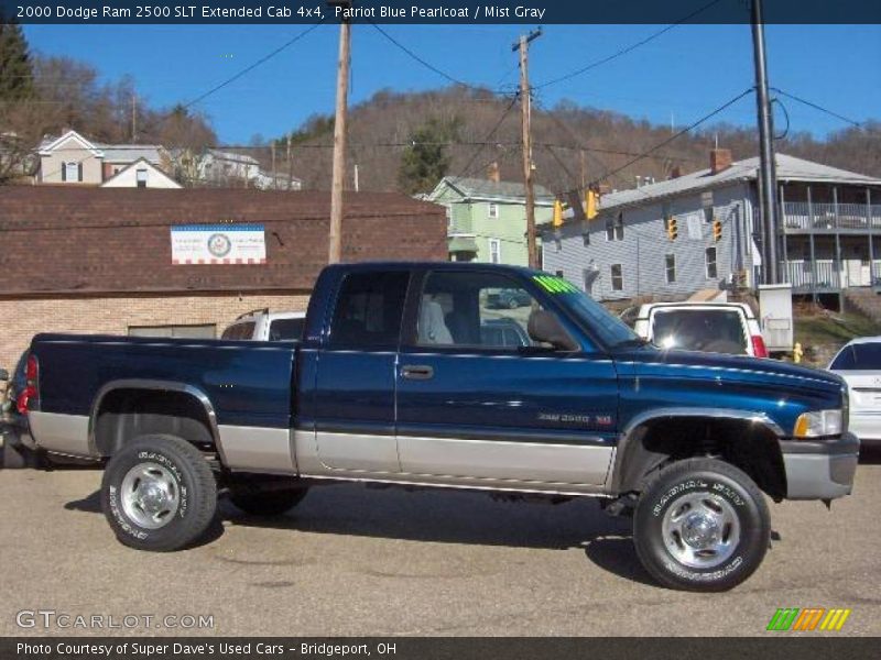 Patriot Blue Pearlcoat / Mist Gray 2000 Dodge Ram 2500 SLT Extended Cab 4x4