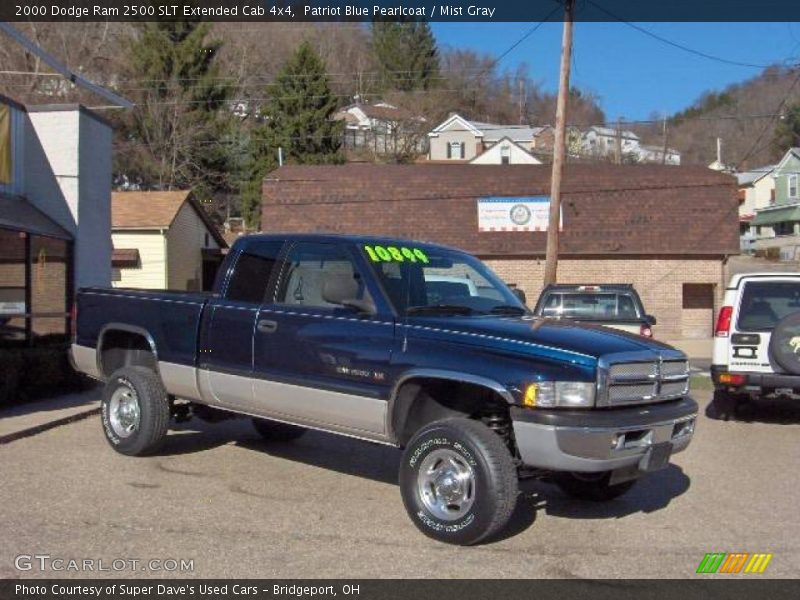 Patriot Blue Pearlcoat / Mist Gray 2000 Dodge Ram 2500 SLT Extended Cab 4x4