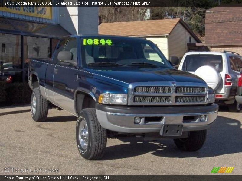 Patriot Blue Pearlcoat / Mist Gray 2000 Dodge Ram 2500 SLT Extended Cab 4x4