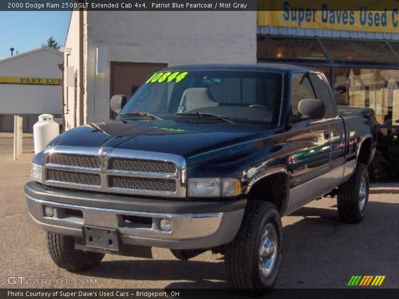 Patriot Blue Pearlcoat / Mist Gray 2000 Dodge Ram 2500 SLT Extended Cab 4x4