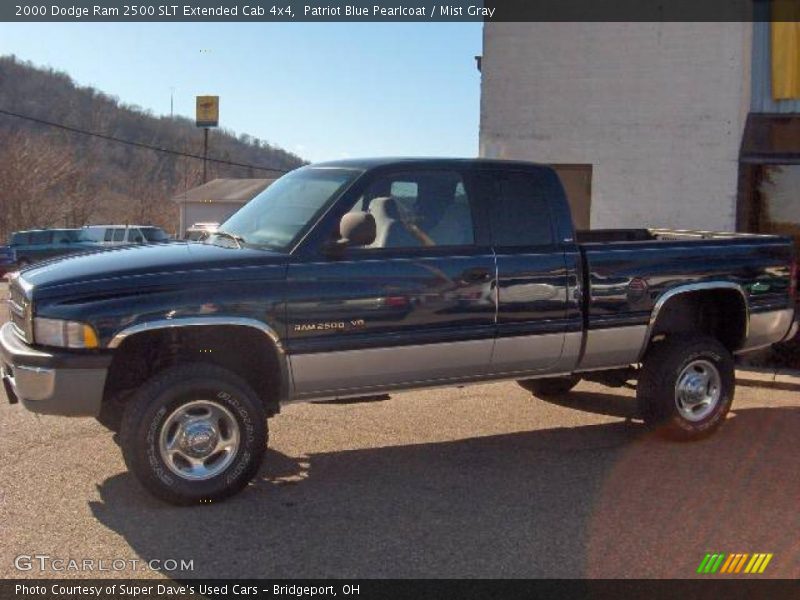 Patriot Blue Pearlcoat / Mist Gray 2000 Dodge Ram 2500 SLT Extended Cab 4x4