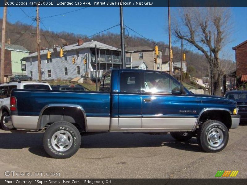 Patriot Blue Pearlcoat / Mist Gray 2000 Dodge Ram 2500 SLT Extended Cab 4x4