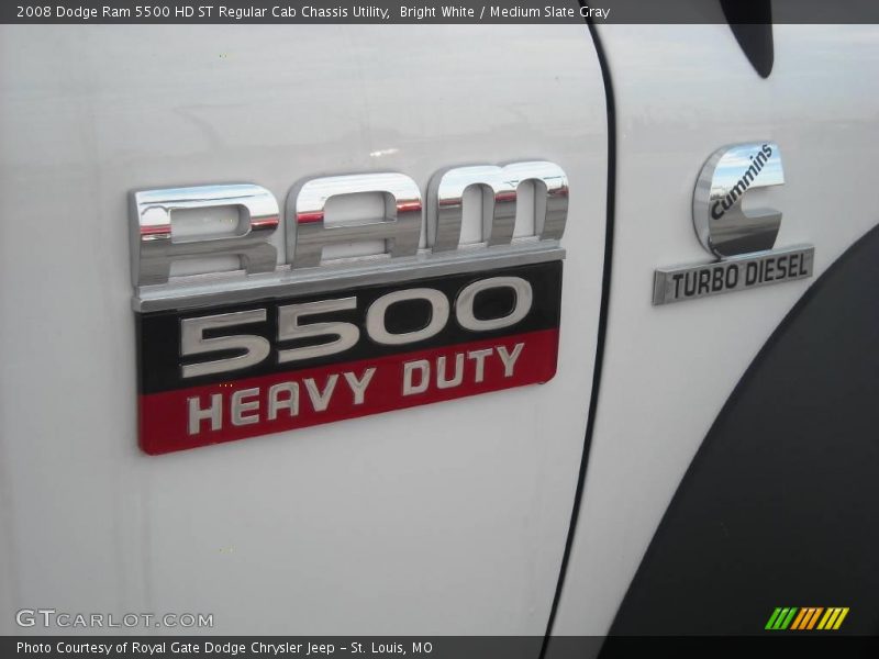 Bright White / Medium Slate Gray 2008 Dodge Ram 5500 HD ST Regular Cab Chassis Utility