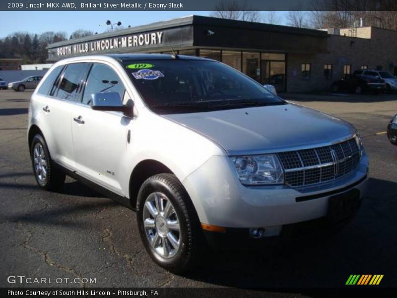 Brilliant Silver Metallic / Ebony Black 2009 Lincoln MKX AWD