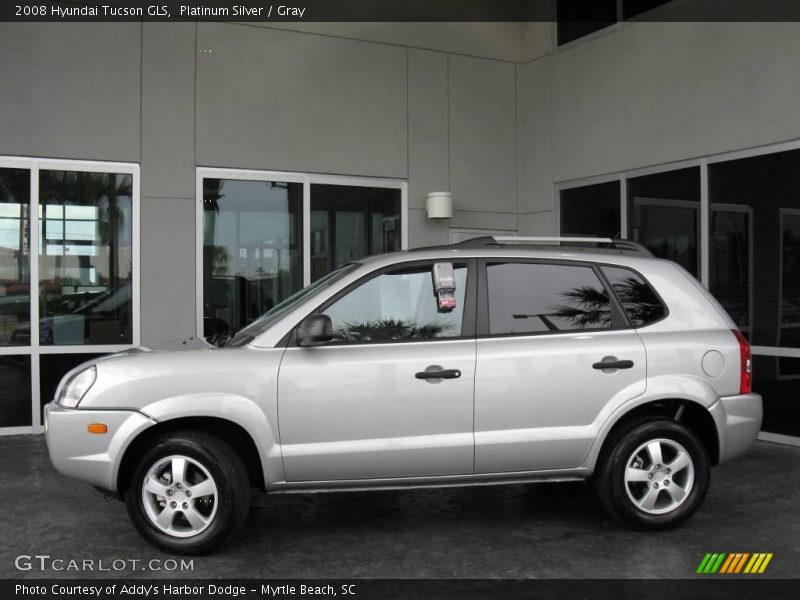 Platinum Silver / Gray 2008 Hyundai Tucson GLS