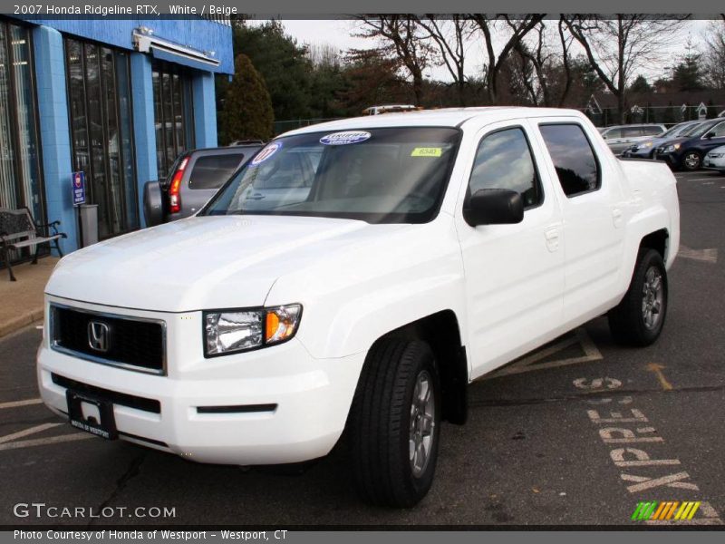 White / Beige 2007 Honda Ridgeline RTX