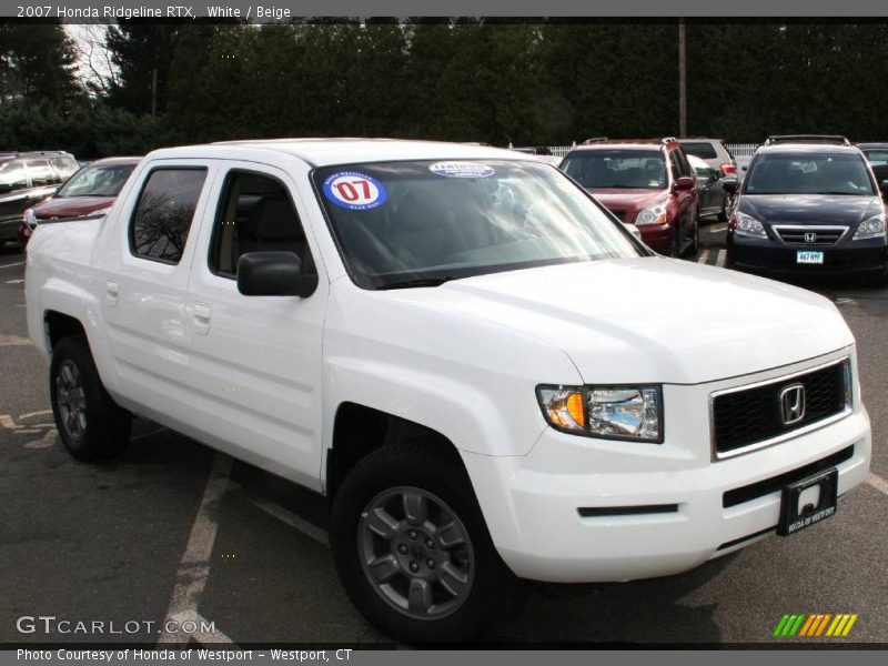 White / Beige 2007 Honda Ridgeline RTX