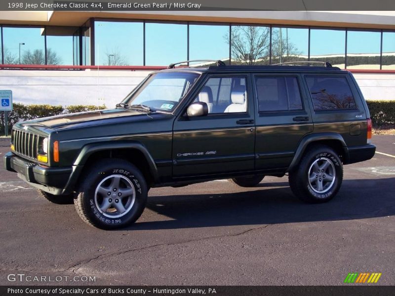 Emerald Green Pearl / Mist Gray 1998 Jeep Cherokee Classic 4x4