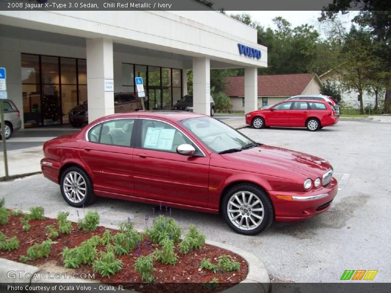 Chili Red Metallic / Ivory 2008 Jaguar X-Type 3.0 Sedan