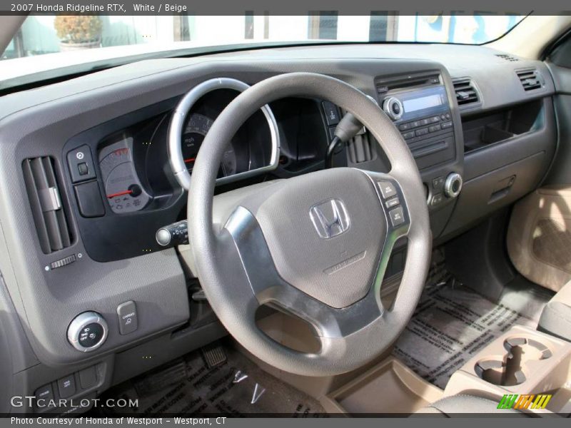 White / Beige 2007 Honda Ridgeline RTX