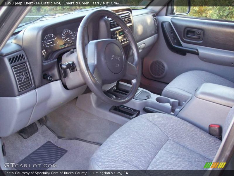 Emerald Green Pearl / Mist Gray 1998 Jeep Cherokee Classic 4x4