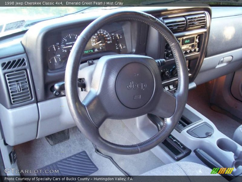 Emerald Green Pearl / Mist Gray 1998 Jeep Cherokee Classic 4x4
