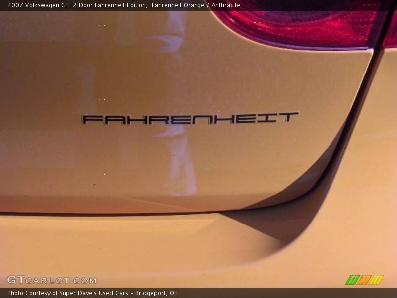 Fahrenheit Orange / Anthracite 2007 Volkswagen GTI 2 Door Fahrenheit Edition