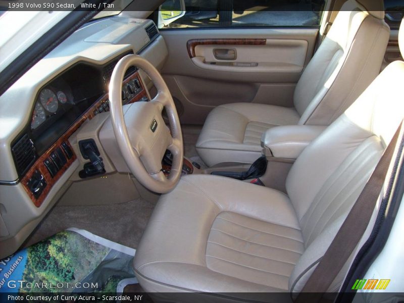 White / Tan 1998 Volvo S90 Sedan