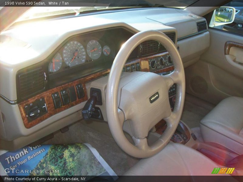 White / Tan 1998 Volvo S90 Sedan