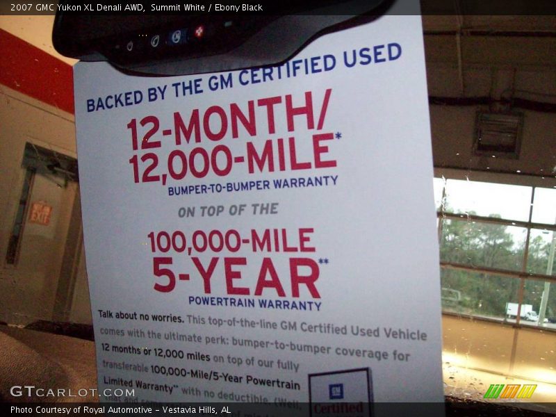 Summit White / Ebony Black 2007 GMC Yukon XL Denali AWD