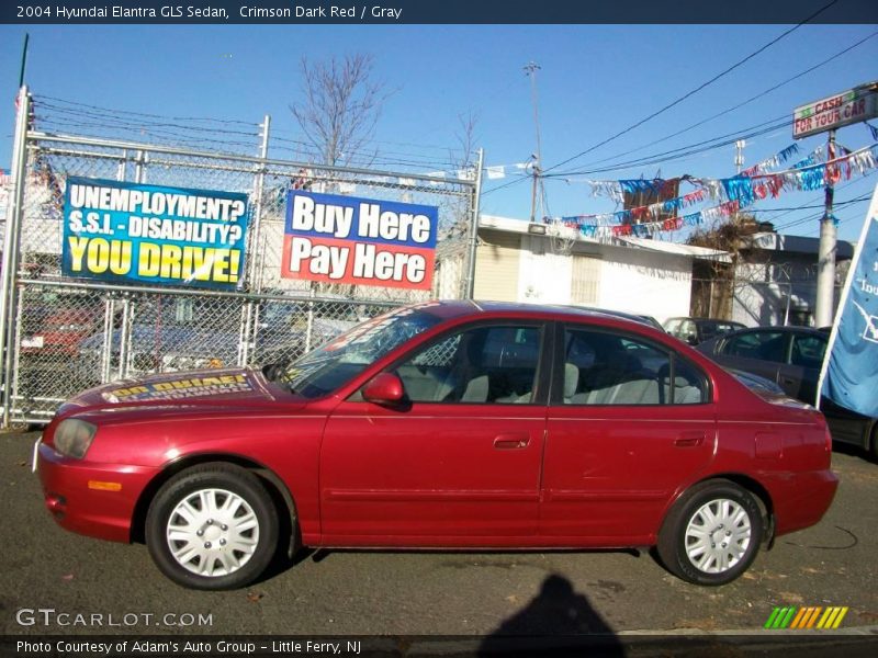 Crimson Dark Red / Gray 2004 Hyundai Elantra GLS Sedan