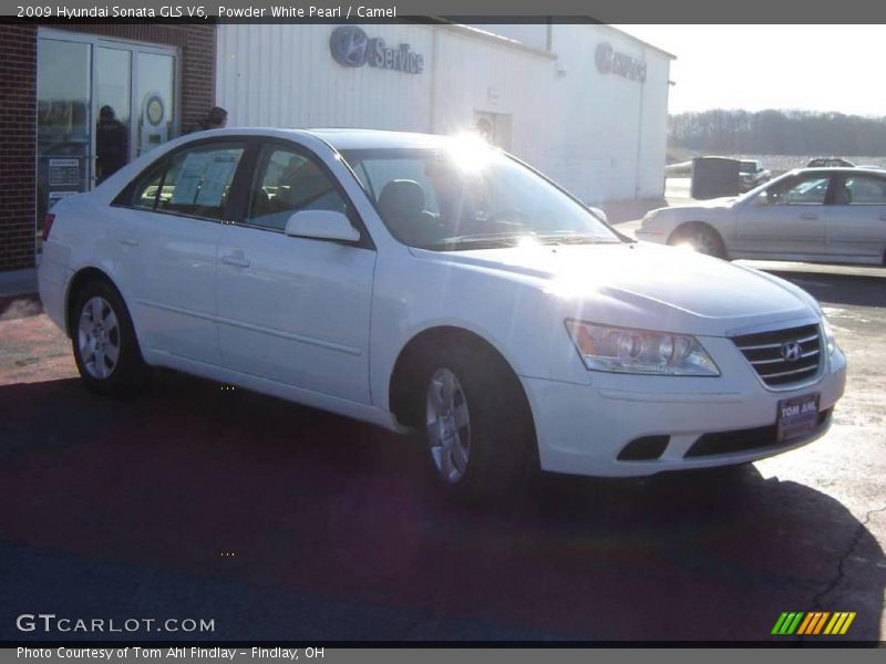 Powder White Pearl / Camel 2009 Hyundai Sonata GLS V6