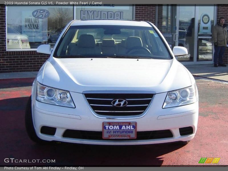 Powder White Pearl / Camel 2009 Hyundai Sonata GLS V6