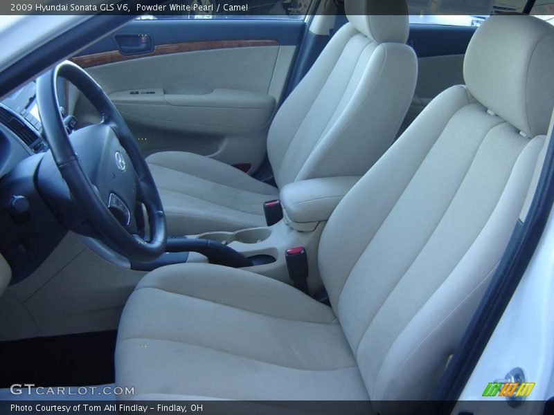 Powder White Pearl / Camel 2009 Hyundai Sonata GLS V6