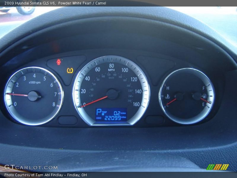 Powder White Pearl / Camel 2009 Hyundai Sonata GLS V6