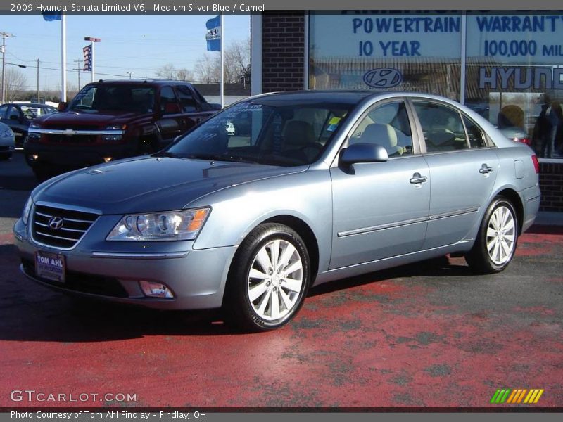 Medium Silver Blue / Camel 2009 Hyundai Sonata Limited V6