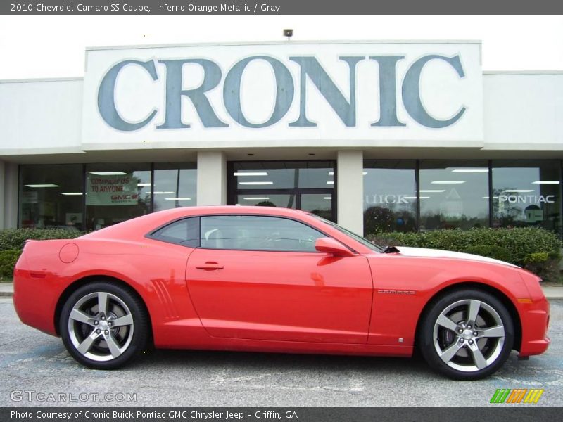 Inferno Orange Metallic / Gray 2010 Chevrolet Camaro SS Coupe