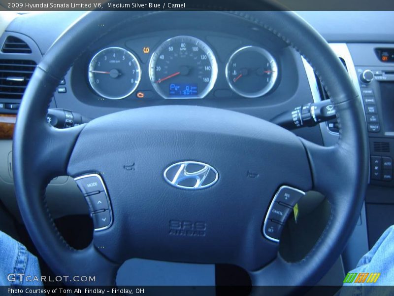 Medium Silver Blue / Camel 2009 Hyundai Sonata Limited V6