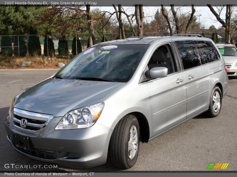 Slate Green Metallic / Gray 2007 Honda Odyssey EX