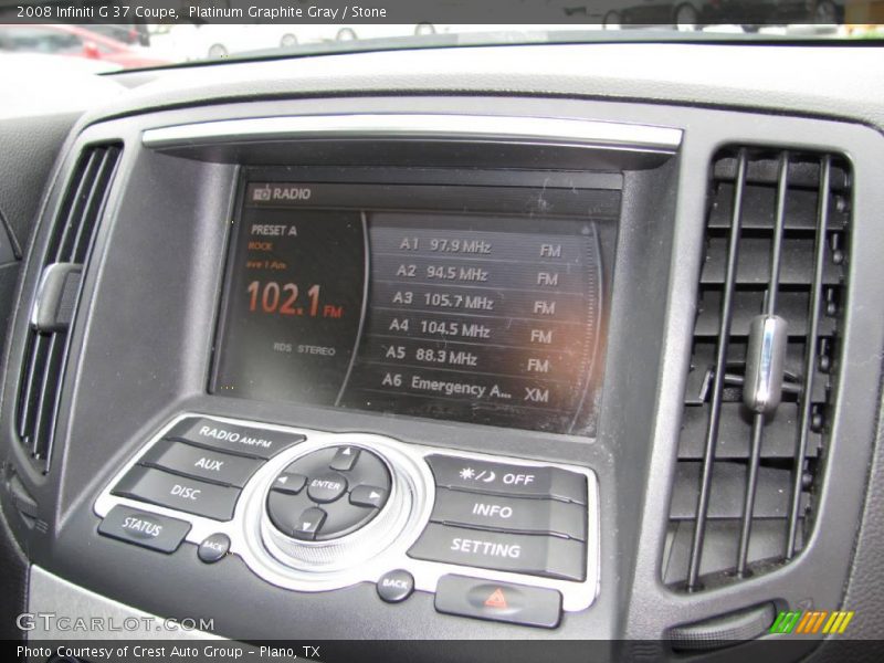 Platinum Graphite Gray / Stone 2008 Infiniti G 37 Coupe