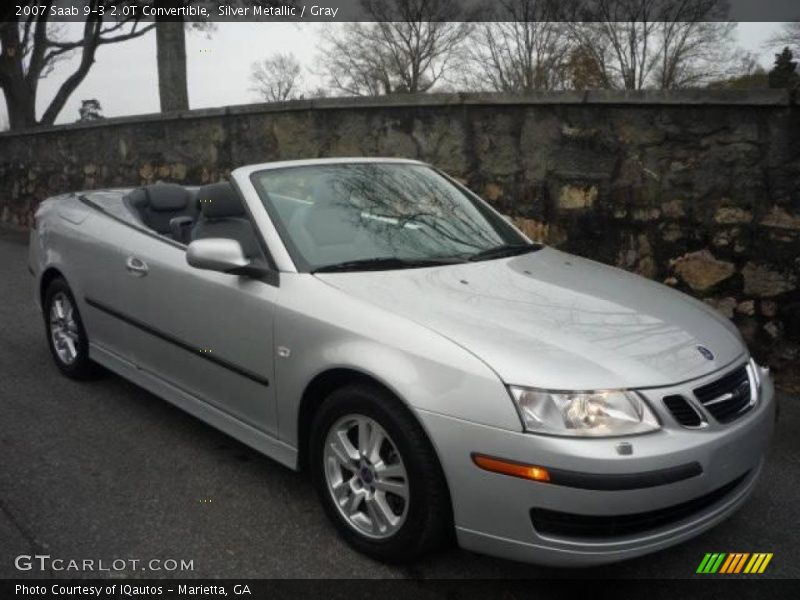 Silver Metallic / Gray 2007 Saab 9-3 2.0T Convertible