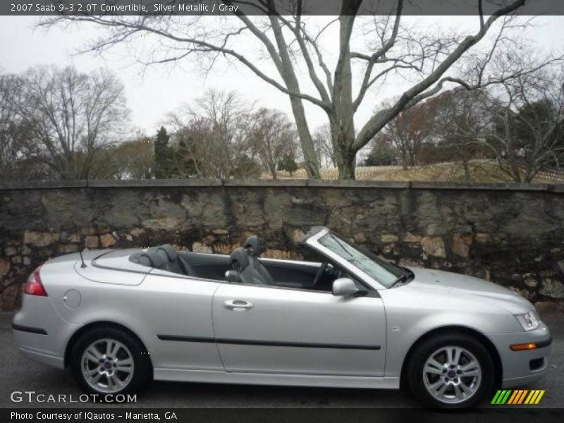 Silver Metallic / Gray 2007 Saab 9-3 2.0T Convertible