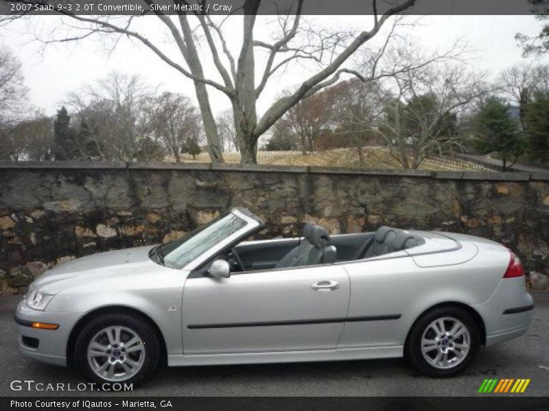 Silver Metallic / Gray 2007 Saab 9-3 2.0T Convertible