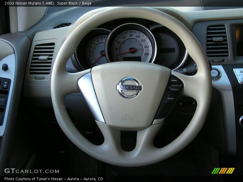 Super Black / Beige 2009 Nissan Murano S AWD