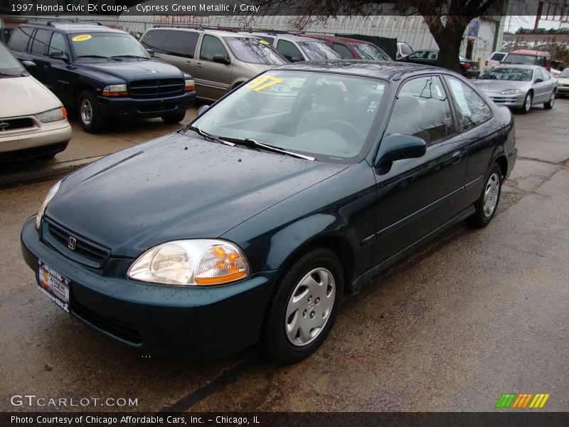 Cypress Green Metallic / Gray 1997 Honda Civic EX Coupe