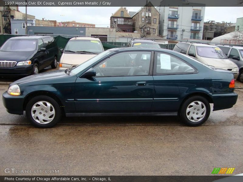 Cypress Green Metallic / Gray 1997 Honda Civic EX Coupe