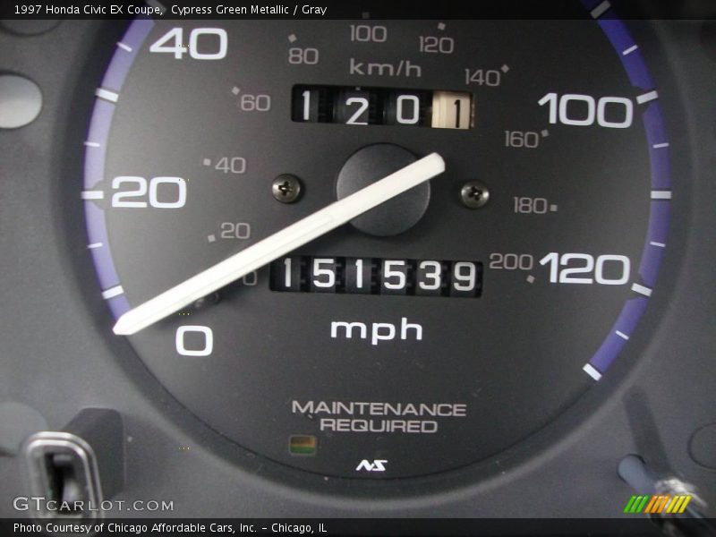 Cypress Green Metallic / Gray 1997 Honda Civic EX Coupe