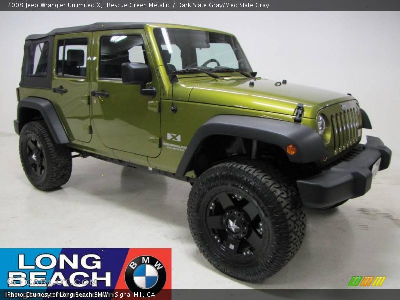 Rescue Green Metallic / Dark Slate Gray/Med Slate Gray 2008 Jeep Wrangler Unlimited X