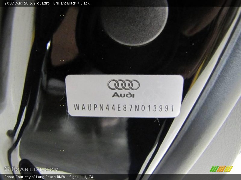 Brilliant Black / Black 2007 Audi S8 5.2 quattro