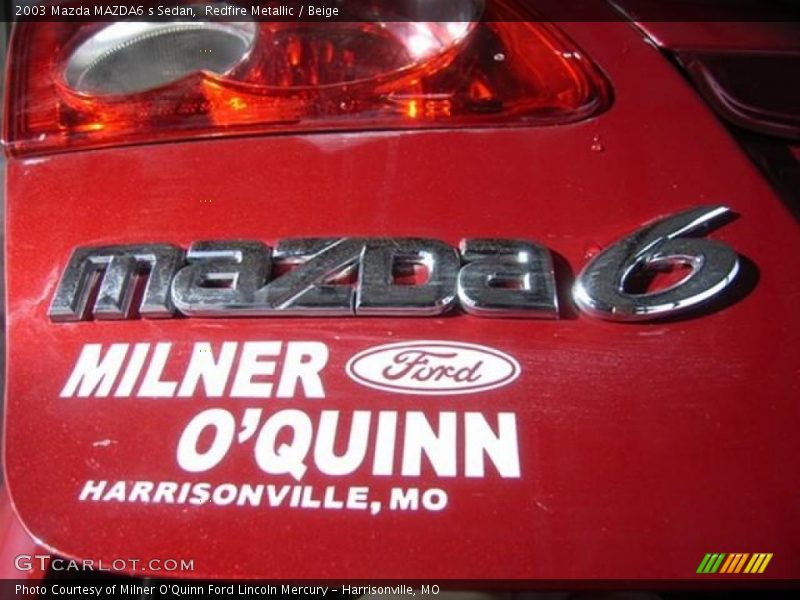 Redfire Metallic / Beige 2003 Mazda MAZDA6 s Sedan