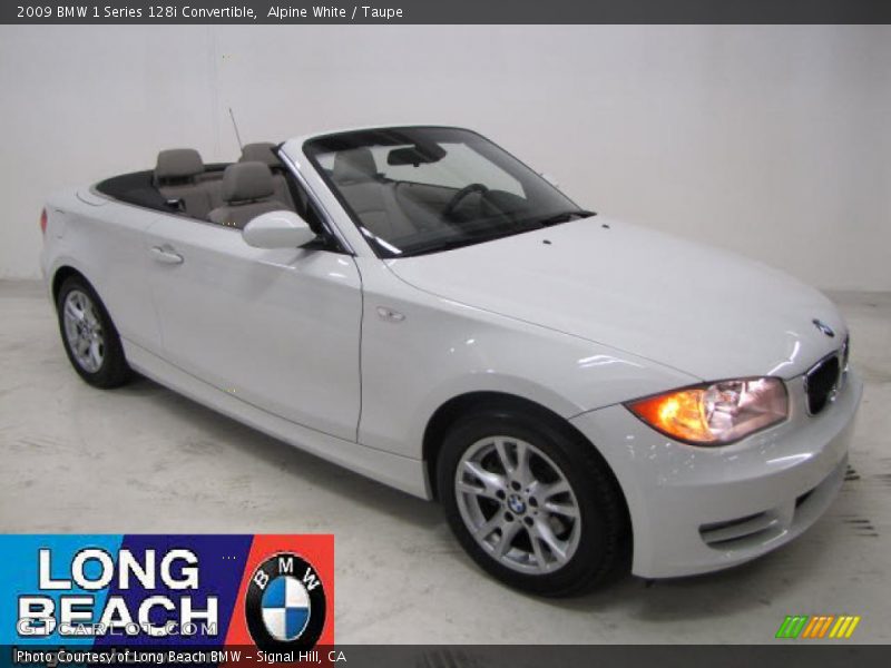 Alpine White / Taupe 2009 BMW 1 Series 128i Convertible