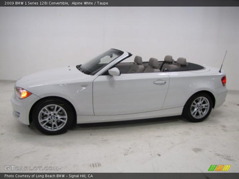 Alpine White / Taupe 2009 BMW 1 Series 128i Convertible