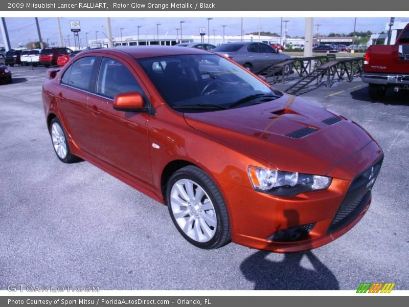 Rotor Glow Orange Metallic / Black 2009 Mitsubishi Lancer RALLIART