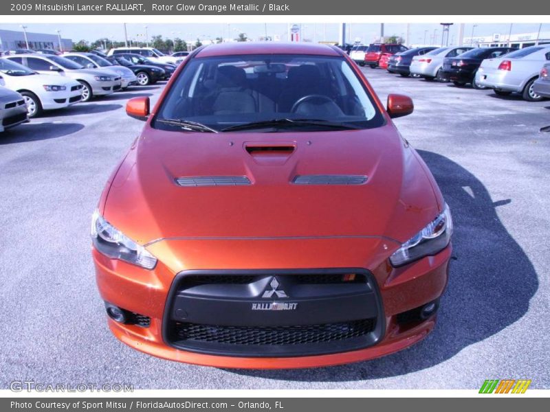 Rotor Glow Orange Metallic / Black 2009 Mitsubishi Lancer RALLIART
