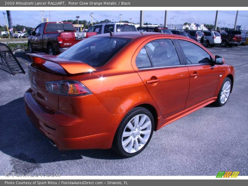 Rotor Glow Orange Metallic / Black 2009 Mitsubishi Lancer RALLIART