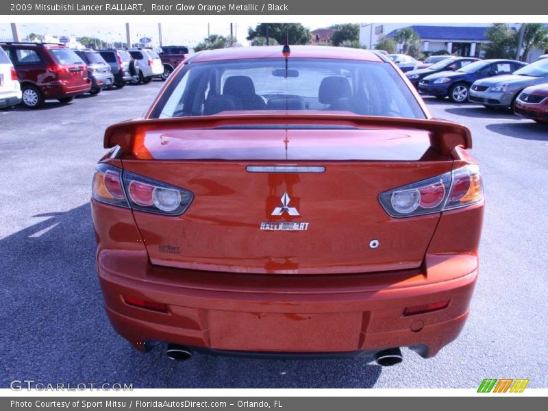 Rotor Glow Orange Metallic / Black 2009 Mitsubishi Lancer RALLIART